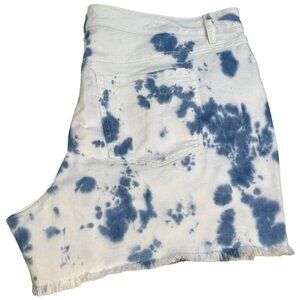 Lane Bryant Womens Boyfriend Midi Short Size 22 Flex Magic Waistband Tie Dye